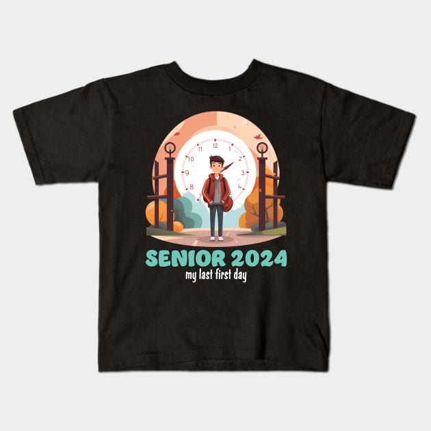 My Last First Day Of Senior Kids T-Shirt by PaulJus